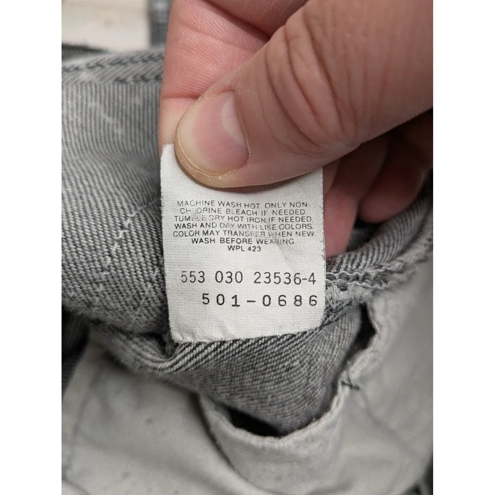 Vintage Levi's 501 Jeans Black Stone Wash 90s Denim Made in USA Straight 03/1990